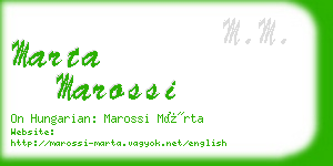 marta marossi business card